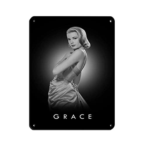 Grace Kelly 20. Jahrhundert Schauspielerin Kunst 1 Blechschild Vintage Metall Pub Club Cafe Bar Home Wanddekoration Poster Retro 30 x 40 cm von BAOZHI
