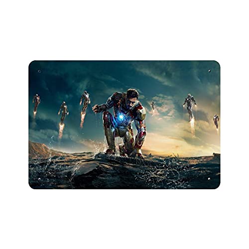 Iron Man Tony Stark Jr. Robert Downey Movie 13 Retro Poster Metall Blechschild Schick Kunst Retro Eisen Malerei Bar Menschen Höhle Cafe Familie Garage Poster Wanddekoration 20x30cm von BAOZHI