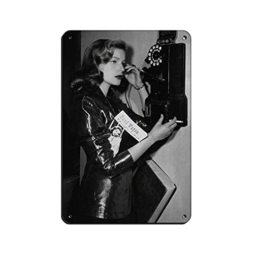 Lauren Bacall 20. Jahrhundert Filmschauspielerinnen 1 Retro-Poster Metall-Blechschild Schick Kunst Retro Eisen Malerei Bar Menschen Höhle Cafe Familie Garage Poster Wanddekoration 20 x 30 cm von BAOZHI