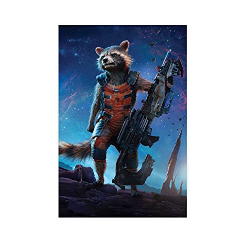 Leinwand-Poster, Motiv: Rocket Raccoon, Motiv: Herd Galaxy 4, Wandkunst, Kunstdruck, Gemälde für Wohnzimmer, Schlafzimmer, Dekoration, ungerahmt: 60 x 90 cm von BAOZHI