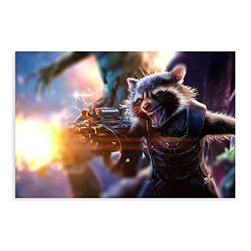 Raketen-Waschbär-Film-Held Galaxy 12 Leinwand-Poster, Wandkunst, Dekoration, Bild, Gemälde für Wohnzimmer, Schlafzimmer, Dekoration, Unrahmen: 30 x 45 cm von BAOZHI