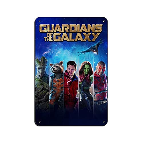 Retro-Poster, Motiv: Star Lord Peter Quill Gamora Yondu Groot Rakete Waschbär Film 17 Retro Blechschild Chic Art Retro Eisen Gemälde Bar Menschen von BAOZHI