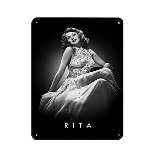 Rita Hayworth 20. Jahrhundert Schauspielerin Art 1 Blechschild Vintage Metall Pub Club Cafe Bar Home Wandkunst Dekoration Poster Retro 30 x 40 cm von BAOZHI