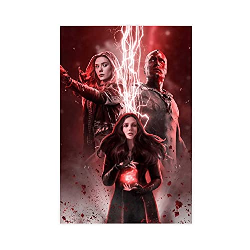 Scarlet Witch Wanda Maximoff Elizabeth Olsen Movie Hero 14 Canvas Poster Wall Art Decor Print Picture Paintings for Living Room Bedroom Decoration Unframe:12×18inch(30×45cm) von BAOZHI