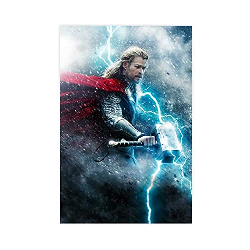 Thor Thor Odinson Chris Hemsworth Film-Universum, 4 Leinwand-Poster, Wandkunst-Dekoration, Bild, Gemälde für Wohnzimmer, Schlafzimmer, Dekoration, Unrahmen: 50 x 75 cm von BAOZHI