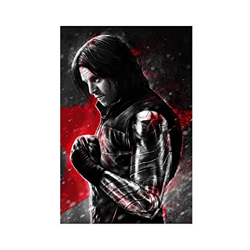 Winter Soldier Bucky Barnes Sebastian Stan Movie Hero 5 Leinwandposter Wandkunst Dekor Druck Bild Gemälde für Wohnzimmer Schlafzimmer Dekoration Unframe:30 x 45 cm von BAOZHI