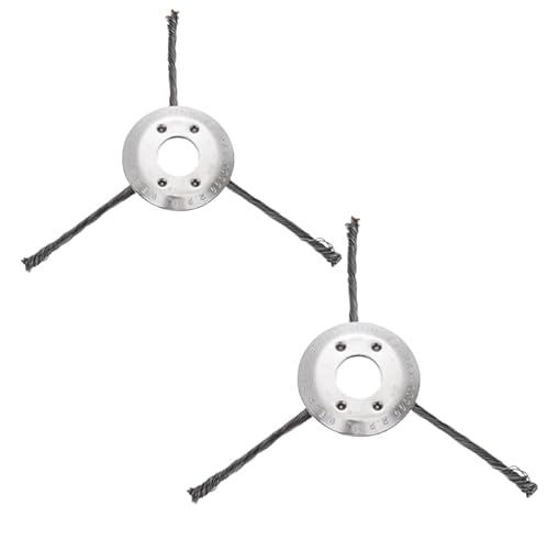 BAPPKON 2 x Stahldraht-Rasentrimmerkopf, 230 mm, Rasentrimmerkopf, Bürstenkopf mit geknotetem Draht, Universal-Drahtrad-Ersatz für Rasenmäher-Aufsätze (3 Köpfe) von BAPPKON