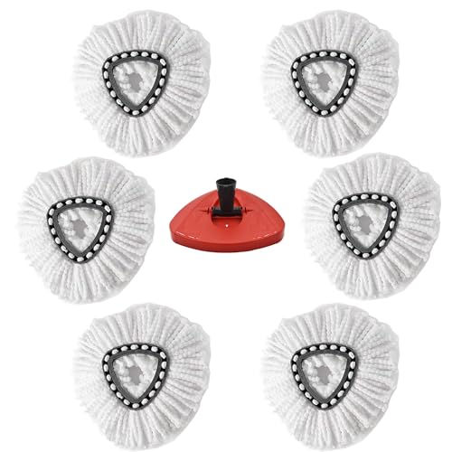 BAPPKON 7 Stück Dreiecke Mop Ersatzköpfe Mikrofaser Mop Nachfüllpackung mit 6 Mop Köpfen 1 Ersatz Spinnmop Basis hochsaugfähige Spinnmop Köpfe BAPPKON 7 Stück Dreiecke Mop Ersatzköpfe Mikrofaser Mop Nachfüllpackung mit 6 Mop Köpfen 1 Ersatz Spinnmop Basis hochsaugfähige Spinnmop Köpfe von BAPPKON