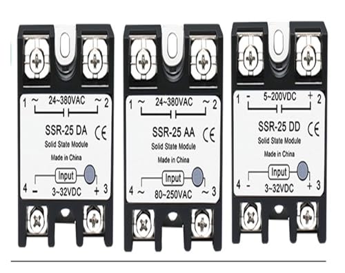 1 STÜCKE SSR Solid State Relais 10A 25A 40A 50A 60A 80A 100A DC Zu AC AC Zu AC DC Zu DC Einphasensteuerung Nicht-kontaktieren Relais(AC-AC,1PCS SSR 25A) von BAPPRJJ