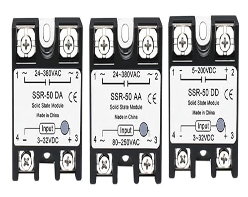 1 STÜCKE SSR Solid State Relais 10A 25A 40A 50A 60A 80A 100A DC Zu AC AC Zu AC DC Zu DC Einphasensteuerung Nicht-kontaktieren Relais(DC-DC,1PCS SSR 50A) von BAPPRJJ