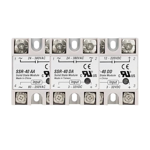 1 Stück Halbleiterrelais, einphasig, SSR-10DA, SSR-25DA, SSR-40DA, SSR-40AA, SSR-40DD, SSR 10/25/40A DD DA AA zur Temperaturregelung(AA,SSR-10A) von BAPPRJJ