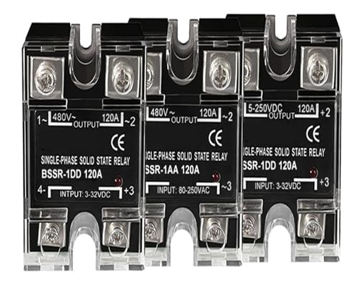 10 A 25 A 40 A 60 A 80 A 100 A 120 A Einphasiges SSR DC-Steuerung AC DC-Steuerung DC AC-Steuerung AC Halbleiterrelais(AC control AC,120A) von BAPPRJJ
