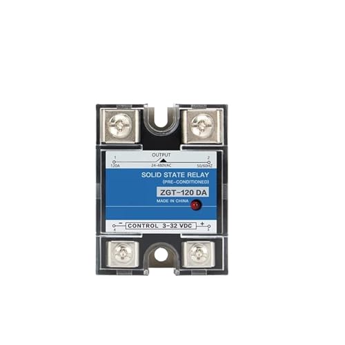 10A 25A 40A 60A 80A 100A Einphasig DC Steuerung AC 220V Solid State Relais Kühlkörper 3-32VDC zu 24-480VAC Kunststoff Abdeckung SSR(120DA) von BAPPRJJ