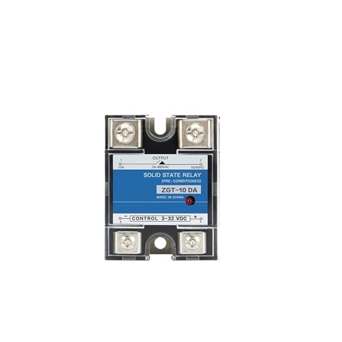 10A 25A 40A DA Einphasig DC Steuerung AC Kühlkörper 220V Zu 3-32VDC SSR-10DA 25DA 40DA Kunststoff Abdeckung Solid State Relais(10DA) von BAPPRJJ