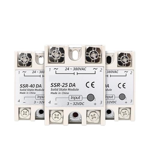 10A SSR 25A Halbleiterrelais 40A Ausgang 3-32VDC 24-480VAC 220V Einphasig DC ZU AC 40A Relais SSR Kühlkörper SSR 40DA((DC controls AC) DA,4XL) von BAPPRJJ