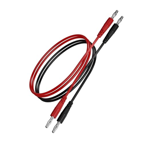 2 STÜCKE 100 cm Multimeter-Messleitungen Kabel mit Doppelenden 4mm Bananenstecker Elektrische Test Connector Tools von BAPPRJJ