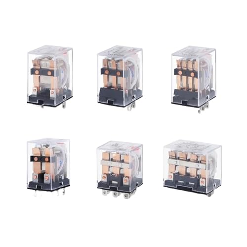 2 STÜCKE Miniaturspule Generalel elektromagnetischer Zwischenrelaisschalter HH52P 53P 54P 62P 63P 63P LED 12/24VDC 110/220VAC(DC 12V,HH52P) von BAPPRJJ