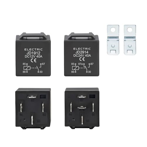 4 5 Pin 4P 5P 40A Wasserdichtes Autorelais Lange Lebensdauer Kfz-Relais Schließer DC 12V 24V Relais for Scheinwerfer-Klimaanlage(DC12V,4PIN 40A) von BAPPRJJ