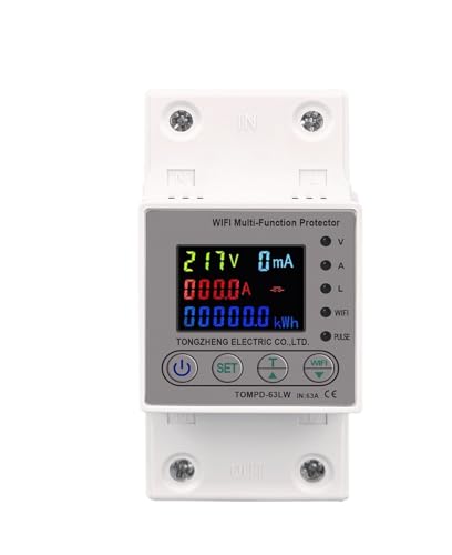 63A Schalter Energiezähler Kwh Metering Circuit Breaker Timer mit Spannung Strom und Leckageschutz(NO 63A) von BAPPRJJ