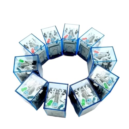 LY2NJ HH62P HHC68A-2Z Elektronisches Elektromagnetisches Relais for allgemeine Zwecke, LED-Lampe, 10 A, 8-polige Spule, DPDT, DC12 V, 24 V, AC110 V, 220 V(LY2NJ,DC12V) von BAPPRJJ