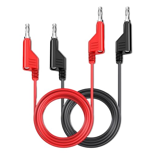 P1036 2 STÜCKE Dual 4mm Stapelbar Bananenstecker Multimeter Test Leitungen 1m/2m/3m Elektrische Test Kabel Rot/Schwarz 1000V 15A(3M) von BAPPRJJ