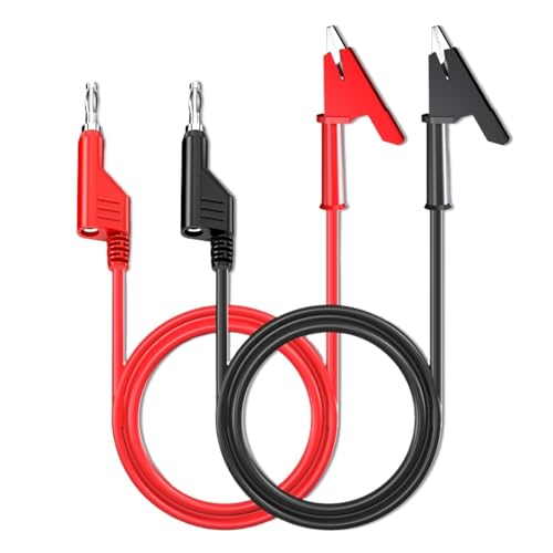 P1037 2 STÜCKE 4mm Bananenstecker for Anklemmen Messleitungen Kit Krokodilklemmen Multimeter Kabel Draht 1000V/15A(3M) von BAPPRJJ