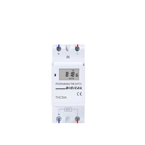 Typ Din-Schiene 2-adrig Wöchentlich 7 Tage Programmierbare digitale ZEITSCHALTUHR Relais-Zeitschaltuhr-Steuerung AC 220 V 230 V 12 V 24 V 48 V 16 A 30 A(48V DC AC) von BAPPRJJ