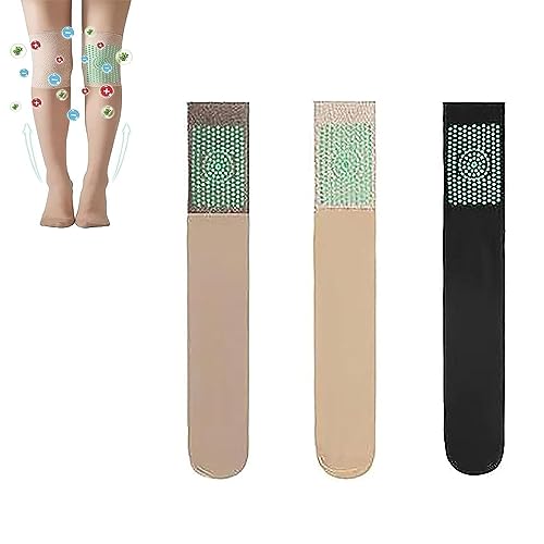 BARASH 3 Stück Pearl Moon Ionische Korrektur Lymphatische Entgiftung Lange Röhren-Seidenstrümpfe, Kniestrümpfe, Beifuß-Akupressur-Shaping-Stretch-Socken (Color : 3pairs, Size : One Size) von BaraSh