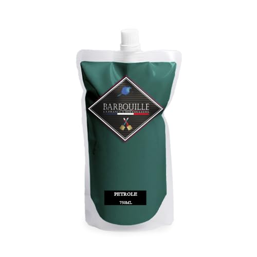 BARBOUILLE Waschbare Acrylfarbe, Samt, Wände und Decken, 1 l, Blau, Petrol von BARBOUILLE