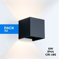 2er-Pack Wandleuchten 'kurtin' 6W verstellbare Lichtaustrittsöffnung Farbe Schwarz - Schwarz von BARCELONA LED