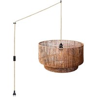 Barcelona Led - Jute-Pendelleuchte 'Bali' mit Schalter und Fassung Farbe Naturseil - Naturseil von BARCELONA LED