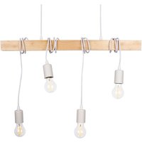 Vintage Pendelleuchte aus Holz otto - 4 x E27 - Weiß von BARCELONA LED