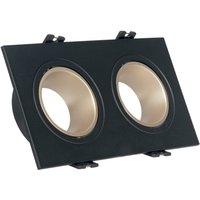 Quadratisches schwenkbares Doppeldownlight GU10 / MR16 - Low ugr - Ausschnitt 75 x 150mm Farbe Champagne-Schwarz - Champagne-Schwarz von BARCELONA LED