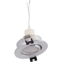 Kit x 10 - Kippbarer Downlight-Ring silberfarben Ø90mm + Glühbirne GU10 5W + Fassung GU10 Lichtfarbe Neutralweiß - Neutralweiß von BARCELONA LED