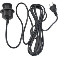 E27-Fassung mit PVC-Kabel, Schalter und Stecker Farbe Schwarz - Schwarz von BARCELONA LED