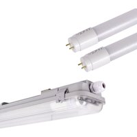 Kit Doppelte Feuchtraumleuchte 120cm + 2 led Röhren T8 - 18W - von BARCELONA LED