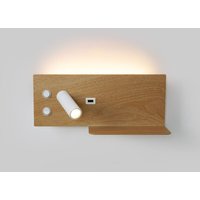 LED Wandleuchte TURIN mit USB, Doppelfunktion, Holz von BARCELONA LED