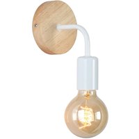Morgan' Holz-Wandleuchte mit Metall-Flexo-Lampe Farbe Weiß - Weiß von BARCELONA LED
