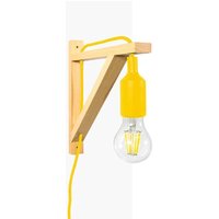 Nordische Wandleuchte 'yojo' mit Holzausleger und Silikon-Pendelleuchte Farbe Gelb - Gelb von BARCELONA LED