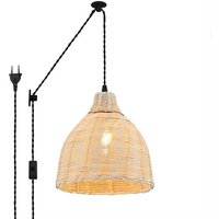 Pendelleuchte aus Korbgeflecht mit Flaschenzug 'saski'. von BARCELONA LED