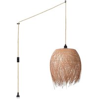 Barcelona Led - Pendelleuchte aus Rattan "Java" mit Schalter und Stecker von BARCELONA LED
