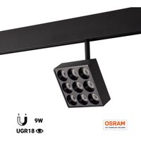 Quadratische LED-Leuchte für 48V-Magnet-Schienen - 9W - CRI90 - von BARCELONA LED