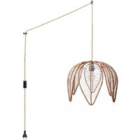 Rattan-Pendelleuchte 'Bintan' in Form einer Blume mit Schalter und Fassung Farbe Naturseil - Naturseil von BARCELONA LED