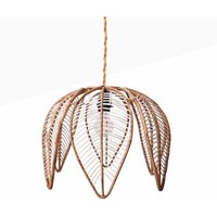 Rattan-Pendelleuchte in Form einer Blume 'bintan'. Farbe Naturseil - Naturseil von BARCELONA LED