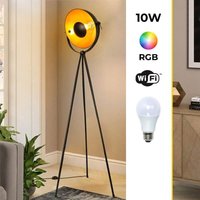 Barcelona Led - Vintage Stehleuchte mit Stativ galilen + rgbw cct Lampe wlan - von BARCELONA LED