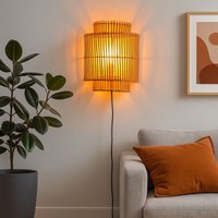 Wandleuchte aus Rattan "SILIA" - E27 - Schalter und Steckdose Wandleuchte aus Rattan "SILIA" - E27 - Schalter und Steckdose von BARCELONA LED