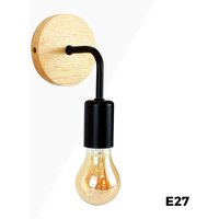 Morgan' Holz-Wandleuchte mit Metall-Flexo-Lampe Farbe Schwarz - Schwarz von BARCELONA LED
