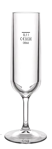 BARCRAFTERS Sektglas aus Kunststoff - 2 Stück - Prosecco Becher Inhalt 130ml Füllstrich auf 0,1L von BARCRAFTERS