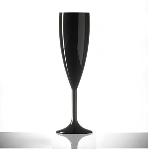 BARCRAFTERS Sektglas Trinkglas Kunststoff 0,1 L schwarz 2 er Set | Outdoor | bruchsicher Party von BARCRAFTERS