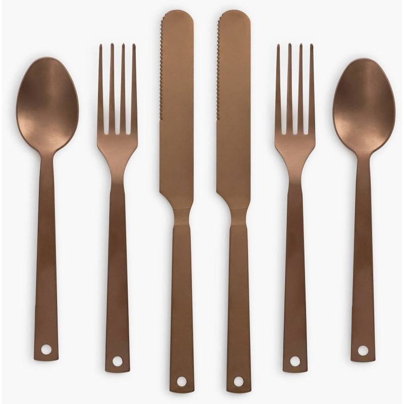 BAREBONES Camping Besteckset Retro Reise Besteck Set Essbesteck Edelstahl 6 tlg-Copper von BAREBONES